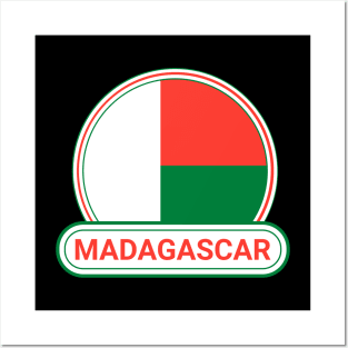 Madagascar Country Badge - Madagascar Flag Posters and Art